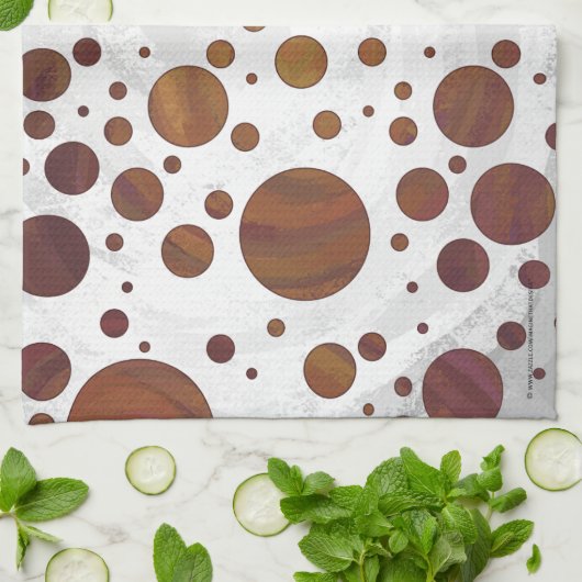 Chocolade Carmel Swirl Polka Dot Theedoek (Gevouwen)