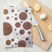 Chocolade Carmel Swirl Polka Dot Theedoek (Quarter Fold)