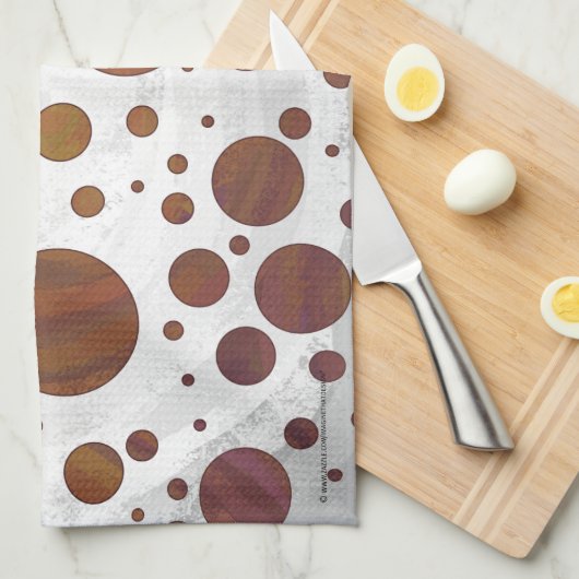 Chocolade Carmel Swirl Polka Dot Theedoek (Quarter Fold)