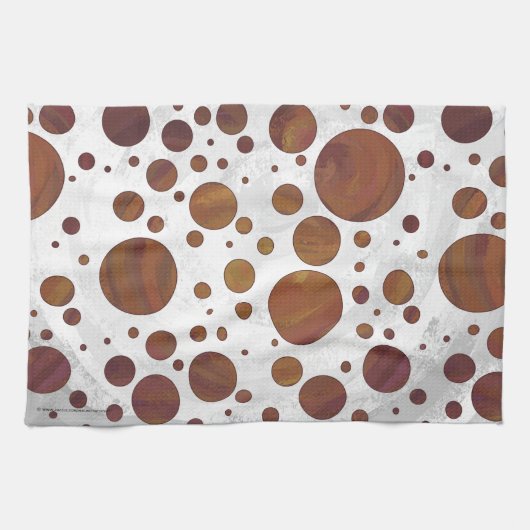 Chocolade Carmel Swirl Polka Dot Theedoek (Horizontaal)