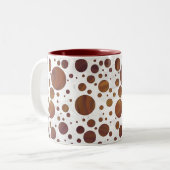 Chocolade Carmel Swirl Polka Dot Tweekleurige Koffiemok (Voorkant links)