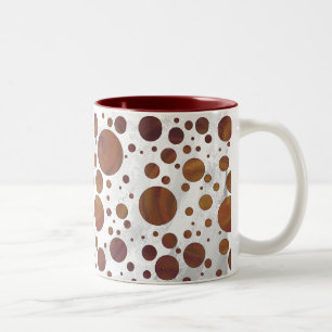 Chocolade Carmel Swirl Polka Dot Tweekleurige Koffiemok