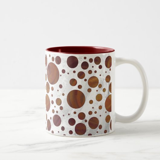 Chocolade Carmel Swirl Polka Dot Tweekleurige Koffiemok (Rechts)