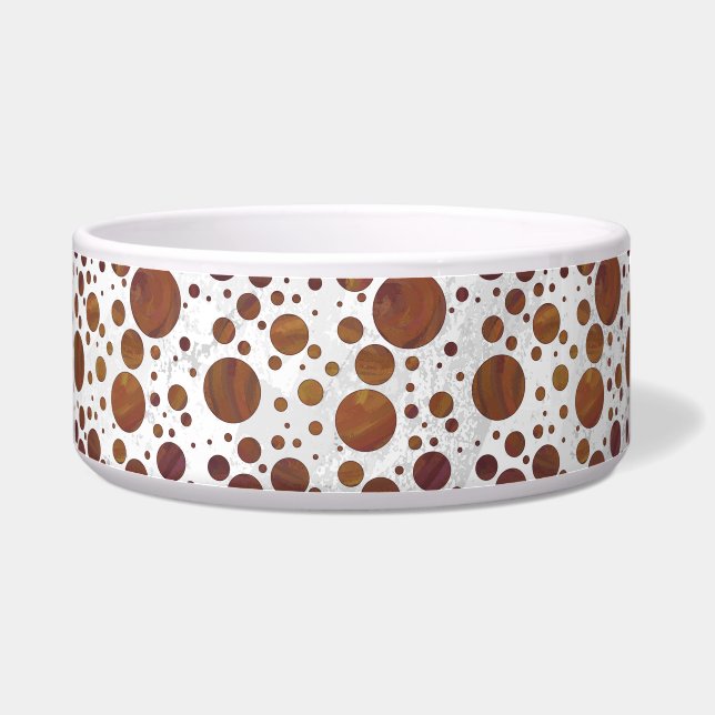 Chocolade Carmel Swirl Polka Dot Voerbakje (Rechts)