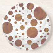 Chocolade Carmel Swirl Polka Dot Zandsteen Onderzetter (Voorkant)