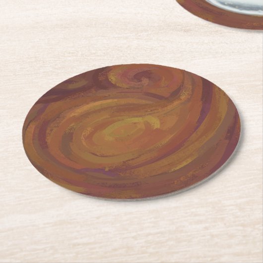 Chocolade Carmel Swirl Ronde Kartonnen Onderzetter (Gebogen)