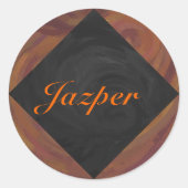 Chocolade Carmel Swirl Ronde Sticker (Voorkant)