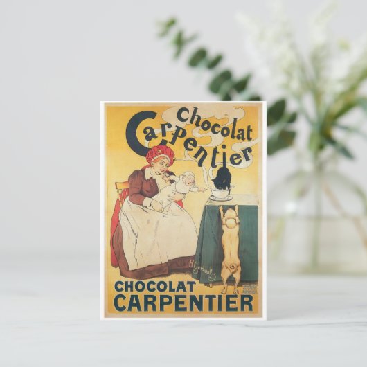 Chocolade Carpentier  Hot Chocolade en kunst Briefkaart (Staand voorkant)