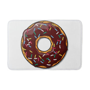 Chocolade Cartoon Donut met sprinken Badmat