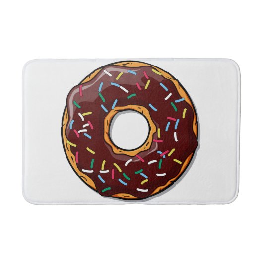 Chocolade Cartoon Donut met sprinken Badmat (Voorkant)