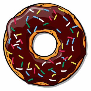Chocolade Cartoon Donut met sprinken Fotobeeldje Magneet