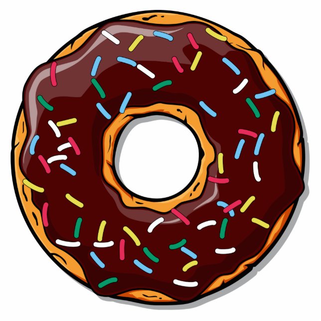 Chocolade Cartoon Donut met sprinken Fotobeeldje Magneet (Voorkant)