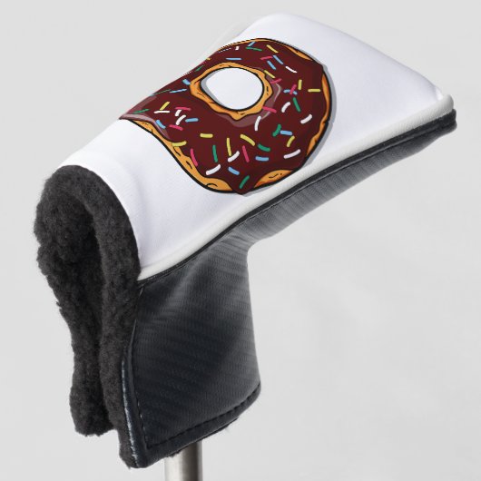 Chocolade Cartoon Donut met sprinken Golfheadcover (3/4 voorkant)