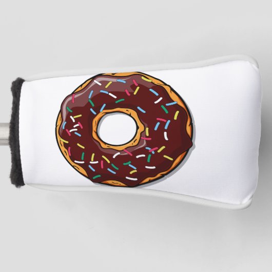 Chocolade Cartoon Donut met sprinken Golfheadcover (Voorkant)