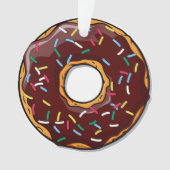 Chocolade Cartoon Donut met sprinken Ornament (voorkant)