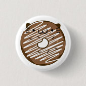 Chocolade Cat Donut Button (Voorkant)
