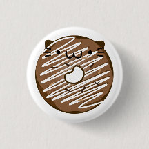 Chocolade Cat Donut Button