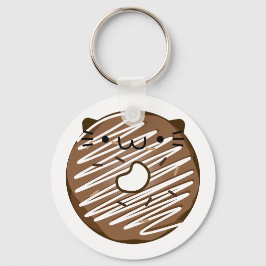 Chocolade Cat Donut Sleutelhanger (Voorkant)