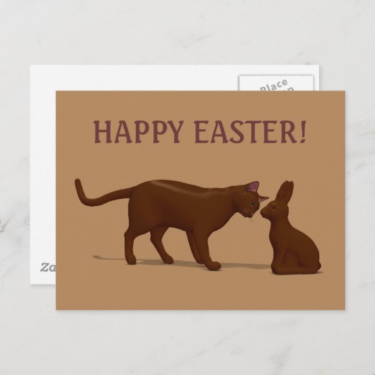 Chocolade Cat Feestdagenkaart (Voorkant / Achterkant)