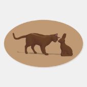 Chocolade Cat Ovale Sticker (Voorkant)