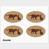 Chocolade Cat Ovale Sticker (Vel)