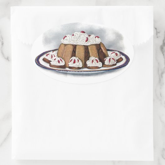 Chocolade Charlotte Russe  Dessert Ovale Sticker (Tas)