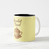 Chocolade Chaud Hot Chocolade Illustratie Tweekleurige Koffiemok (Voorkant rechts)