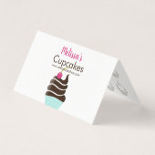 Chocolade cherry cupcake loyalty visitekaartje (Voorkant)