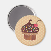 Chocolade & Cherry Cupcake Magneet (Voorkant / Achterkant)