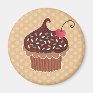 Chocolade & Cherry Cupcake Magneet