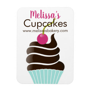 Chocolade cherry cupcake visitekaartje magnet magneet