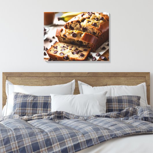 Chocolade Chip Banaan Brood Canvas Afdruk (Insitu (Slaapkamer))