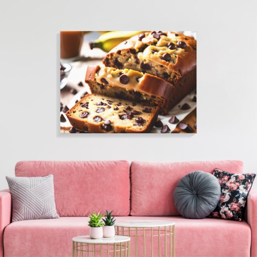 Chocolade Chip Banaan Brood Canvas Afdruk (Insitu (Woonkamer))