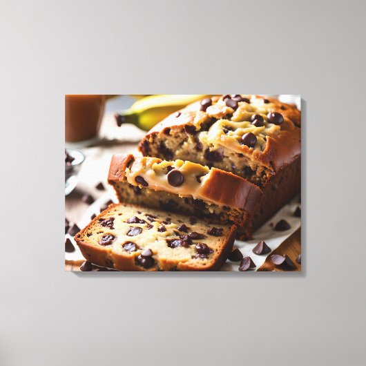 Chocolade Chip Banaan Brood Canvas Afdruk (Voorkant)