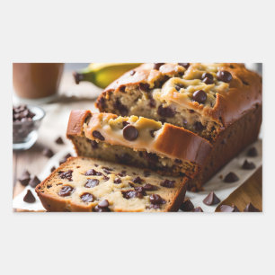 Chocolade Chip Banaan Brood Rechthoekige Sticker