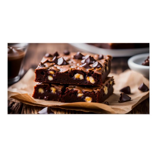 Chocolade Chip Brownies Perfect Poster (Voorkant)