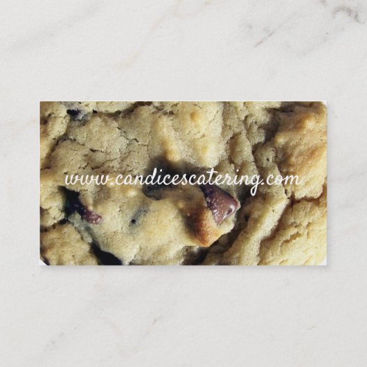 Chocolade Chip Cookie Baking Services Visitekaartje (Achterkant)