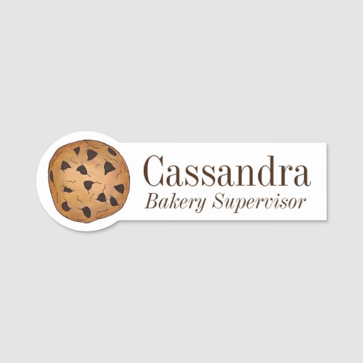 Chocolade Chip Cookie Bakkerij Baking Bakery Chef Naamplaatje (Voorkant)