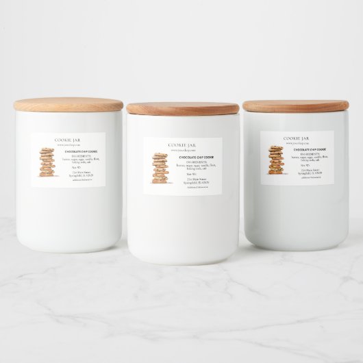Chocolade chip cookie Bakkerij Voedselcontainer Etiket (Flessen)