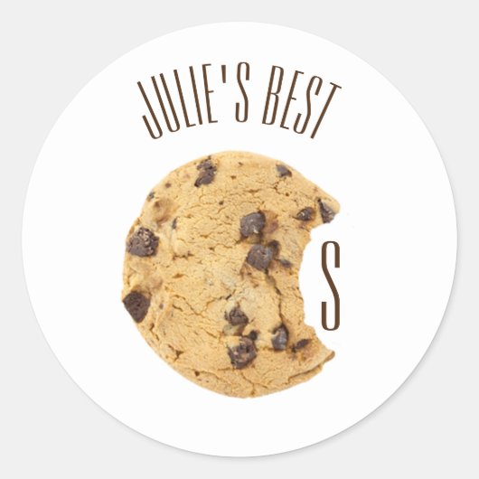 Chocolade Chip Cookie Bite Ronde Sticker (Voorkant)