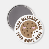 Chocolade chip cookie cartoon op maat koelkastmagn magneet (Voorkant / Achterkant)