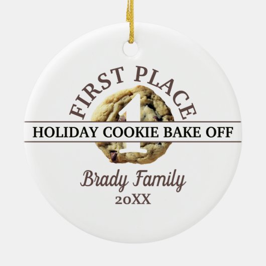 Chocolade Chip Cookie Contest First Place Winner C Keramisch Ornament (Achterkant)