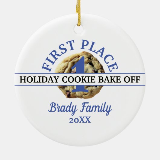 Chocolade Chip Cookie Contest First Place Winner Keramisch Ornament (Achterkant)