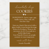 Chocolade Chip Cookie Eenvoudig bruin Voedselcontainer Etiket (Enkel label)
