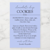 Chocolade Chip Cookie Eenvoudig lila Voedselcontainer Etiket (Enkel label)