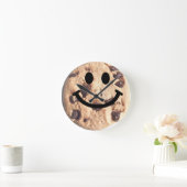 Chocolade chip Cookie Face Clock Ronde Klok (Huis)