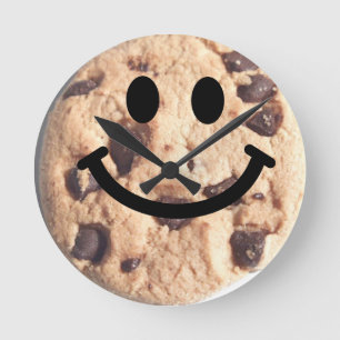 Chocolade chip Cookie Face Clock Ronde Klok