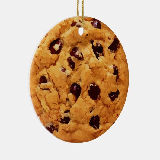 Chocolade Chip Cookie Gepersonaliseerde Kerst Keramisch Ornament (Rechts)