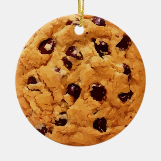 Chocolade Chip Cookie Gepersonaliseerde Kerst Keramisch Ornament (Voorkant)