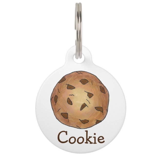 Chocolade Chip Cookie - Gepersonaliseerde uitgelek Huisdierpenning (Voorkant)